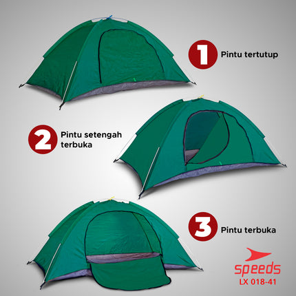 SPEEDS Tenda Camping Otomatis Kapasitas 1-2 Orang Tenda Gunung Indoor dan Outdoor 018-41