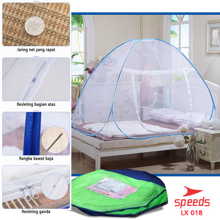 SPEEDS Kelambu Lipat Kelambu Bayi Dewasa Kelambu Tidur Anti Nyamuk Ukuran 1,8x2M 018-42