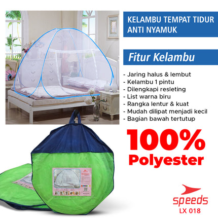 SPEEDS Kelambu Lipat Kelambu Bayi Dewasa Kelambu Tidur Anti Nyamuk Ukuran 1,8x2M 018-42