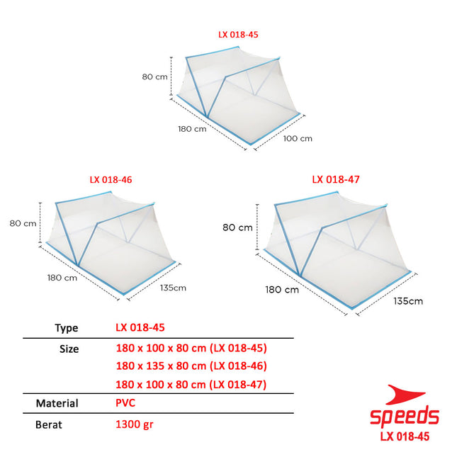 SPEEDS Kelambu Bayi Lipat M L XL 018-45