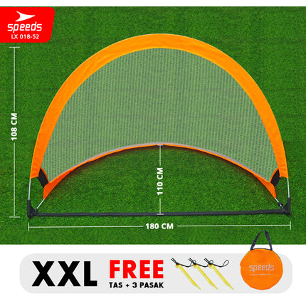 SPEEDS Gawang Jaring Lipat Goal Portable 180cm L XL XXL Latihan Sepak Bola Gol Portabel Soccer Football Indoor Outdoor 018-52