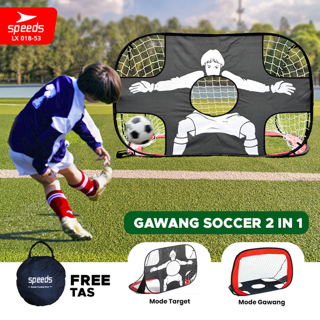 SPEEDS Gawang Sepak Bola Jaring Lipat Portable 118x78x78 018-53