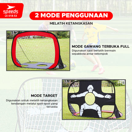 SPEEDS Gawang Jaring Lipat Portable Goal Latihan Sepak Bola Gol Portabel Sport Soccer Indoor Outdoor Football 018-53