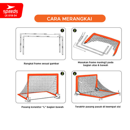 SPEEDS Gawang Jaring Lipat Sport Portable Latihan Sepak Bola Goal Portabel Soccer Gol Football Indoor Outdoor 018-54