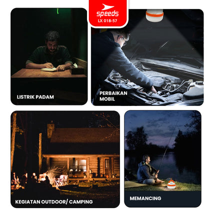 SPEEDS Lampu Camping LED Gantung Camping Emergency Lamp Super Terang Charger Type-C Outdoor Indoor Lampu Kemah 018-57