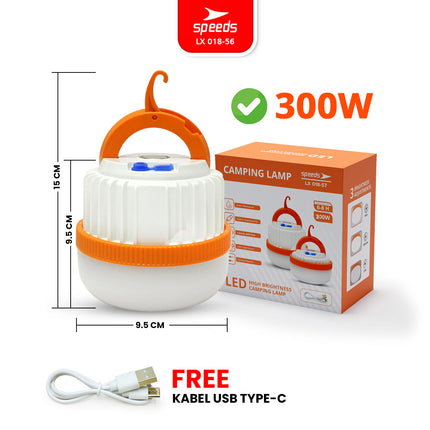 SPEEDS Lampu Camping LED Gantung Camping Emergency Lamp Super Terang Charger Type-C Outdoor Indoor Lampu Kemah 018-57