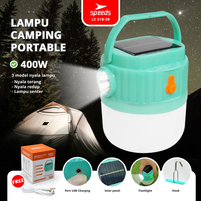 SPEEDS Lampu Emergency LED Gantung Solar Panel 200W & 400W 018-59