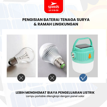 SPEEDS Lampu Camping LED Gantung Camping Lamp Super Terang Solar Panel Emergency Outdoor Indoor Lampu Kemah 018-59