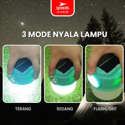 SPEEDS Lampu Camping LED Gantung Camping Lamp Super Terang Solar Panel Emergency Outdoor Indoor Lampu Kemah 018-59
