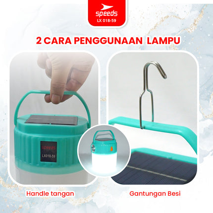 SPEEDS Lampu Camping LED Gantung Camping Lamp Super Terang Solar Panel Emergency Outdoor Indoor Lampu Kemah 018-59