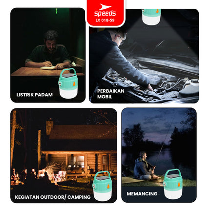 SPEEDS Lampu Camping LED Gantung Camping Lamp Super Terang Solar Panel Emergency Outdoor Indoor Lampu Kemah 018-59