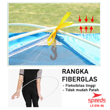 SPEEDS Tenda Camping Biru Kapasitas 2 Orang Tenda Otomatis Outdoor & Indoor Tenda Lipat 018-6