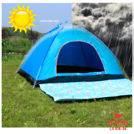 SPEEDS Tenda Camping Biru Kapasitas 2 Orang Tenda Otomatis Outdoor & Indoor Tenda Lipat 018-6