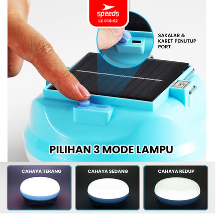 SPEEDS Lampu Camping LED Gantung Camping Lamp Emergency Super Terang Solar Panel Multifungsi Outdoor Indoor Lampu Kemah 018-62