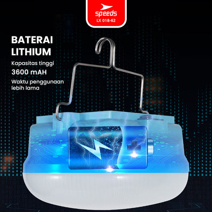 SPEEDS Lampu Camping LED Gantung Camping Lamp Emergency Super Terang Solar Panel Multifungsi Outdoor Indoor Lampu Kemah 018-62