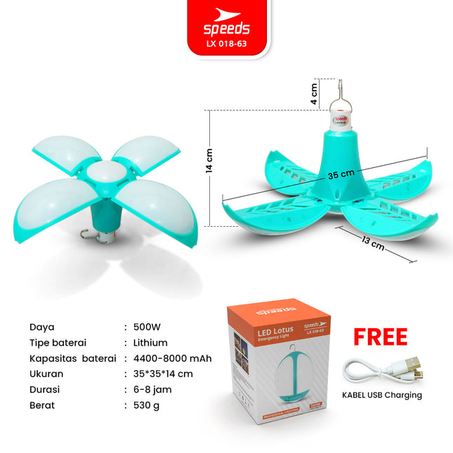 SPEEDS Lampu Emergency Gantung Bentuk Bunga 500W 018-63