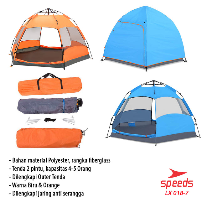 SPEEDS Tenda Camping Otomatis 4-5 Orang 018-7