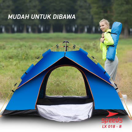 SPEEDS Tenda Camping Kemah Otomatis 4-5 Orang Lipat Portable Waterproof Anti Air Outdoor 018-8