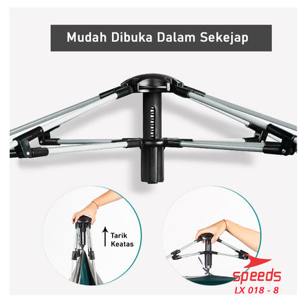 SPEEDS Tenda Camping Kemah Otomatis 4-5 Orang Lipat Portable Waterproof Anti Air Outdoor 018-8