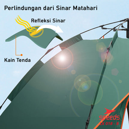 SPEEDS Tenda Camping Kemah Otomatis 4-5 Orang Lipat Portable Waterproof Anti Air Outdoor 018-8