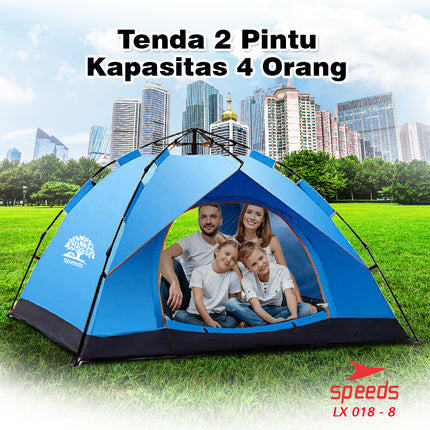 SPEEDS Tenda Camping Kemah Otomatis 4-5 Orang Lipat Portable Waterproof Anti Air Outdoor 018-8