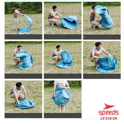 SPEEDS Tenda Camping Terbuka Otomatis Piknik/Pantai/Santai 2-3 Orang Dengan Alas Anti Air 018-9