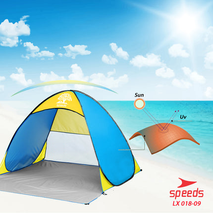 SPEEDS Tenda Camping Terbuka Otomatis Piknik/Pantai/Santai 2-3 Orang Dengan Alas Anti Air 018-9