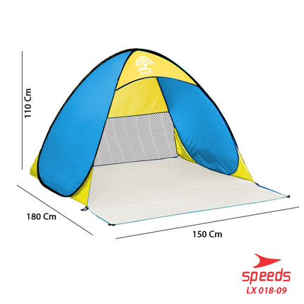 SPEEDS Tenda Camping Terbuka Otomatis Piknik/Pantai/Santai 2-3 Orang Dengan Alas Anti Air 018-9