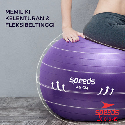 SPEEDS Gymball tebal fitness 45 cm Bola Gym Bola yoga alat olahraga pregnant (Bonus Pompa) 019-15