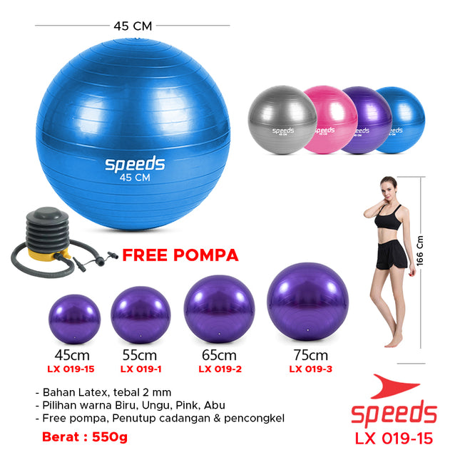 SPEEDS Gym Ball 45cm Bola Gym 019-15
