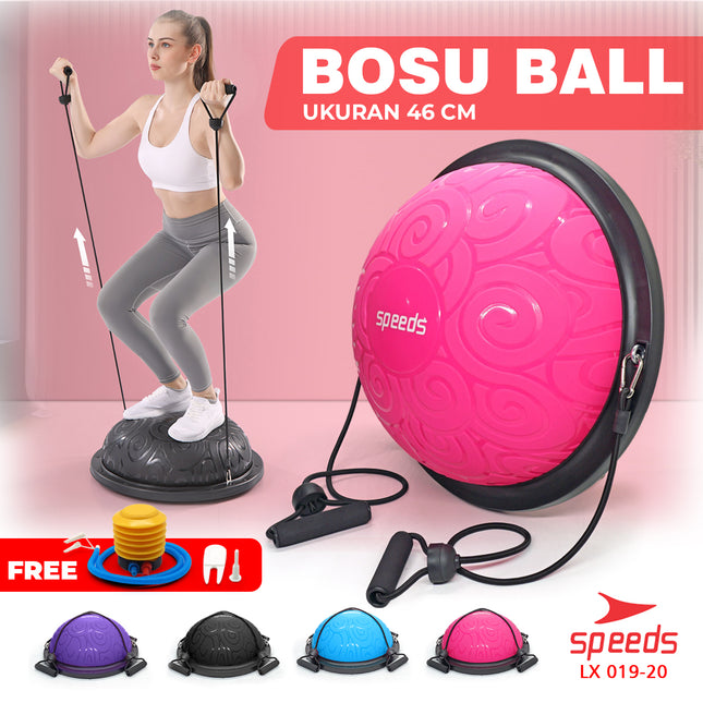 SPEEDS Bosu Ball Balance Pad Olahraga Rumah Gymball Fitness Olahraga 019-20