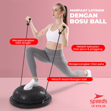 SPEEDS Bosu Ball Balance Pad Olahraga Rumah Gymball Fitness Olahraga 019-20