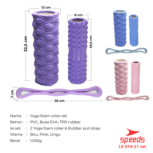 SPEEDS Yoga Foam Roller Massage EVA Roller Muscle Olahraga Fitness Yoga Gym Pilates 019-21