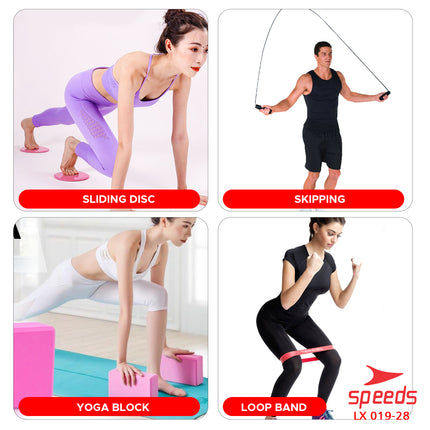 SPEEDS Yoga Equipment 16 items Yoga Tools 1 Set 16-in-1 Skipping Gym Ball Sit Up Stand Yoga Mat 019-28
