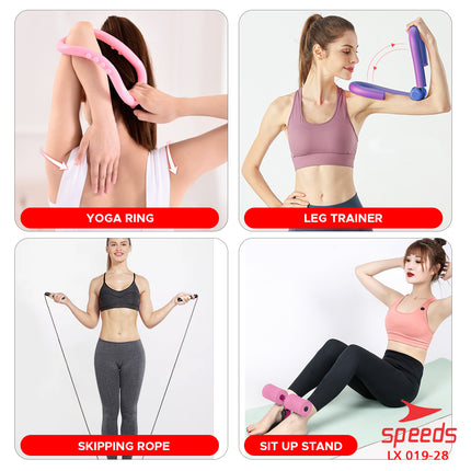 SPEEDS Yoga Equipment 16 items Yoga Tools 1 Set 16-in-1 Skipping Gym Ball Sit Up Stand Yoga Mat 019-28