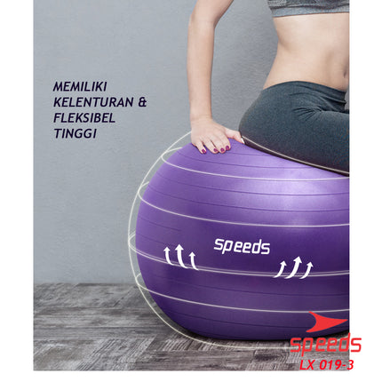 SPEEDS Gym Ball fitness 75 cm Bola Gym Bola yoga alat olahraga (Bonus Pompa) Gymball 019-3