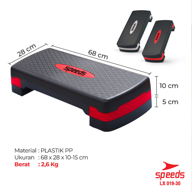 SPEEDS Papan Senam Aerobik 2 Tingkatan Alat Papan Fitness Olahraga Aerobic Stepper Zumba Step Anti Slip 019-30