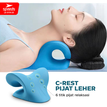 SPEEDS Bantal Pijat Leher Bentuk C-Rest 019-33