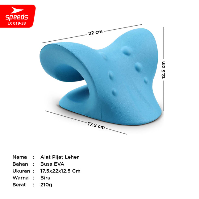 SPEEDS Bantal Pijat Leher Bentuk C-Rest Pillow Pereda Sakit Neck Relaxer Tulang Belakang Tanpa Listrik LX 019-33