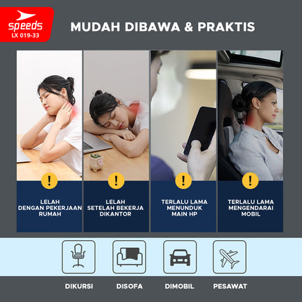 SPEEDS Bantal Pijat Leher Bentuk C-Rest 019-33