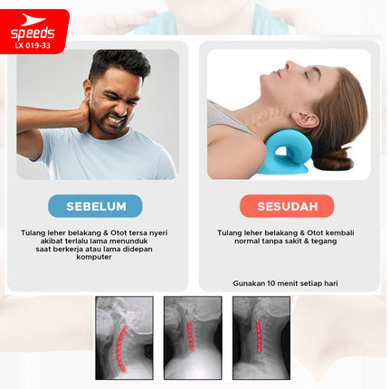 SPEEDS Bantal Pijat Leher Bentuk C-Rest 019-33