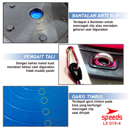 SPEEDS Balance Step Bosu Ball fitness alat olahraga bola yoga gymball ori barang import 019-4