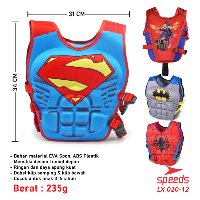 SPEEDS Pelampung Renang Anak bergambar Superhero, Bahan bagus Murah Rompi Vest Life Jacket 020-12