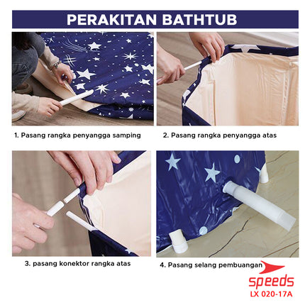 SPEEDS Bak Mandi Lipat Folding Bathtub Portable Bathtub Lipat Tempat Mandi Dewasa SPA Air Hangat 020-17
