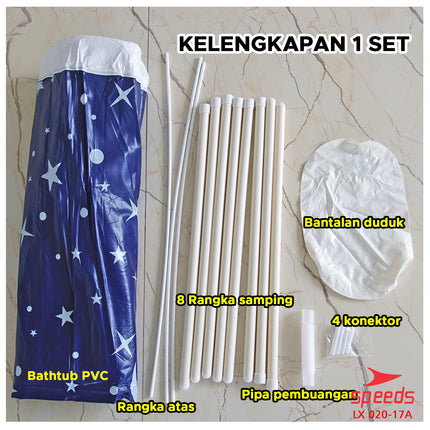 SPEEDS Bak Mandi Lipat Folding Bathtub Portable Bathtub Lipat Tempat Mandi Dewasa SPA Air Hangat 020-17