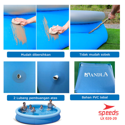 SPEEDS Kolam Mandi Anak Kolam Renang Anak dan Bayi PVC Portable Swimming Pool Bulat Kolam Mandi Bola 020-20