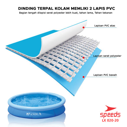 SPEEDS Kolam Mandi Anak Kolam Renang Anak dan Bayi PVC Portable Swimming Pool Bulat Kolam Mandi Bola 020-20