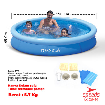 SPEEDS Kolam Mandi Anak Kolam Renang Anak dan Bayi PVC Portable Swimming Pool Bulat Kolam Mandi Bola 020-20