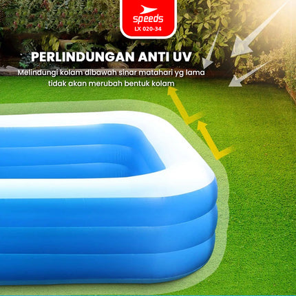 SPEEDS Kolam Renang 150x105x56cm Balita Kolam Renang Main Anak Warna Biru Inflatable Swimming Pool For Kids 020-34
