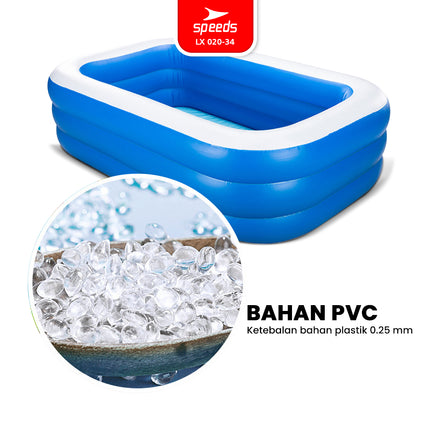 SPEEDS Kolam Renang 150x105x56cm Balita Kolam Renang Main Anak Warna Biru Inflatable Swimming Pool For Kids 020-34